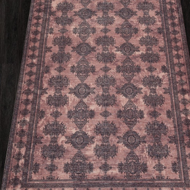 Ковер турецкий AB028A LOTUS (Полиэстер хит-сет, терракотовый)
