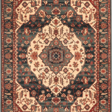 Ковер бельгийский 4377400 KASHQAI Shapur (Шерсть, зеленый, терракотовый)