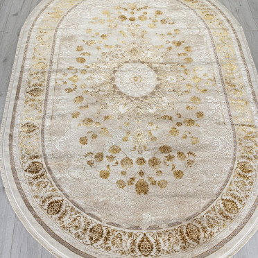 Ковер A123B - CREAM / GOLD FDY - Овал - коллекция ZARINA
