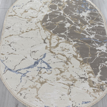 Ковер 27231A - GRY / NAVY - Овал - коллекция MOSSO