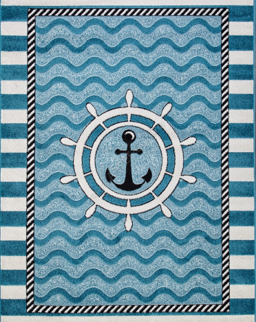 Ковер российский C052 RIO (Фризе, синий)