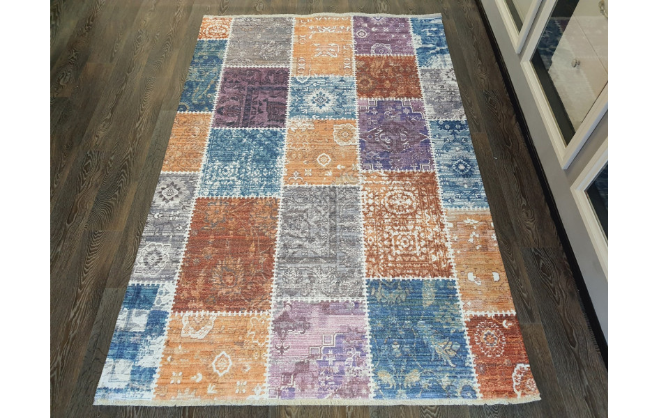 Безворсовый ковер лофт дизайн BANCO P1012 MULTI-MULTI