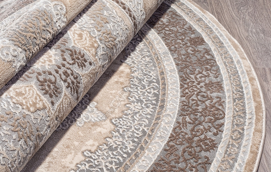 Ковер турецкий овальный 04037C GREY / BROWN - коллекция ARMINA