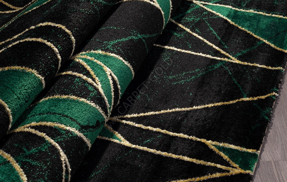Черный ковер 04459Y - GREEN / GREEN OMEGA