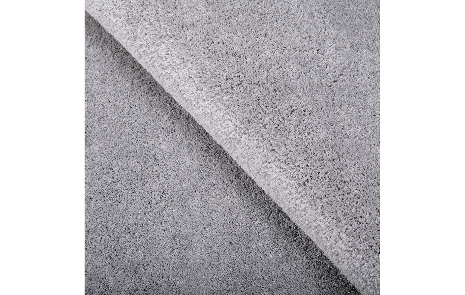 Пушистый серый ковер ДИЗАЙН 47002 ЦВЕТ 45255 Софт овал длинный ворс