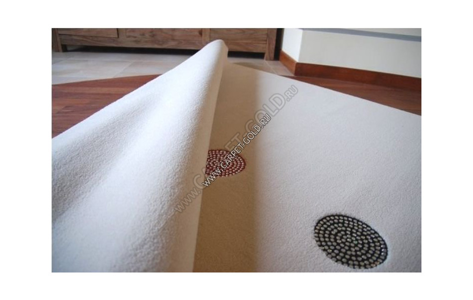 Шерстяной ковер Angella Glamour Sparkle white с кристаллами Swarovski